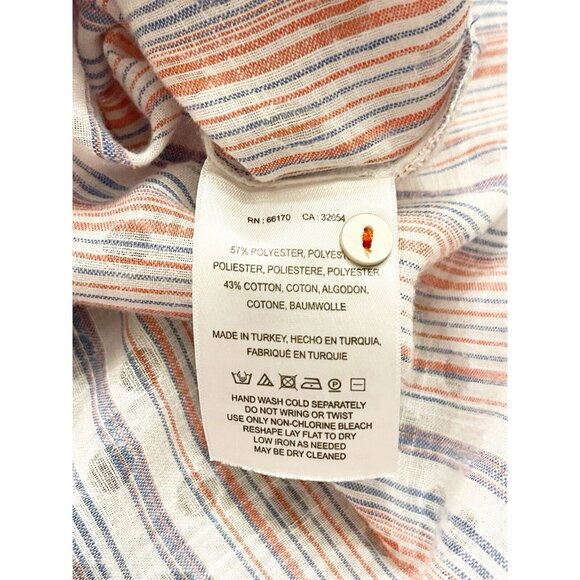 Maeve Anthropologie Breckenridge Striped Button Up Tunic Blouse Shirt SZ Medium - Picture 9 of 10